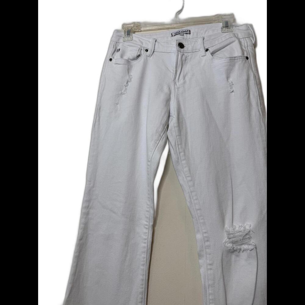Dear John White Flare Jeans - Women's Wide Leg Distressed - Picture 2 of 5